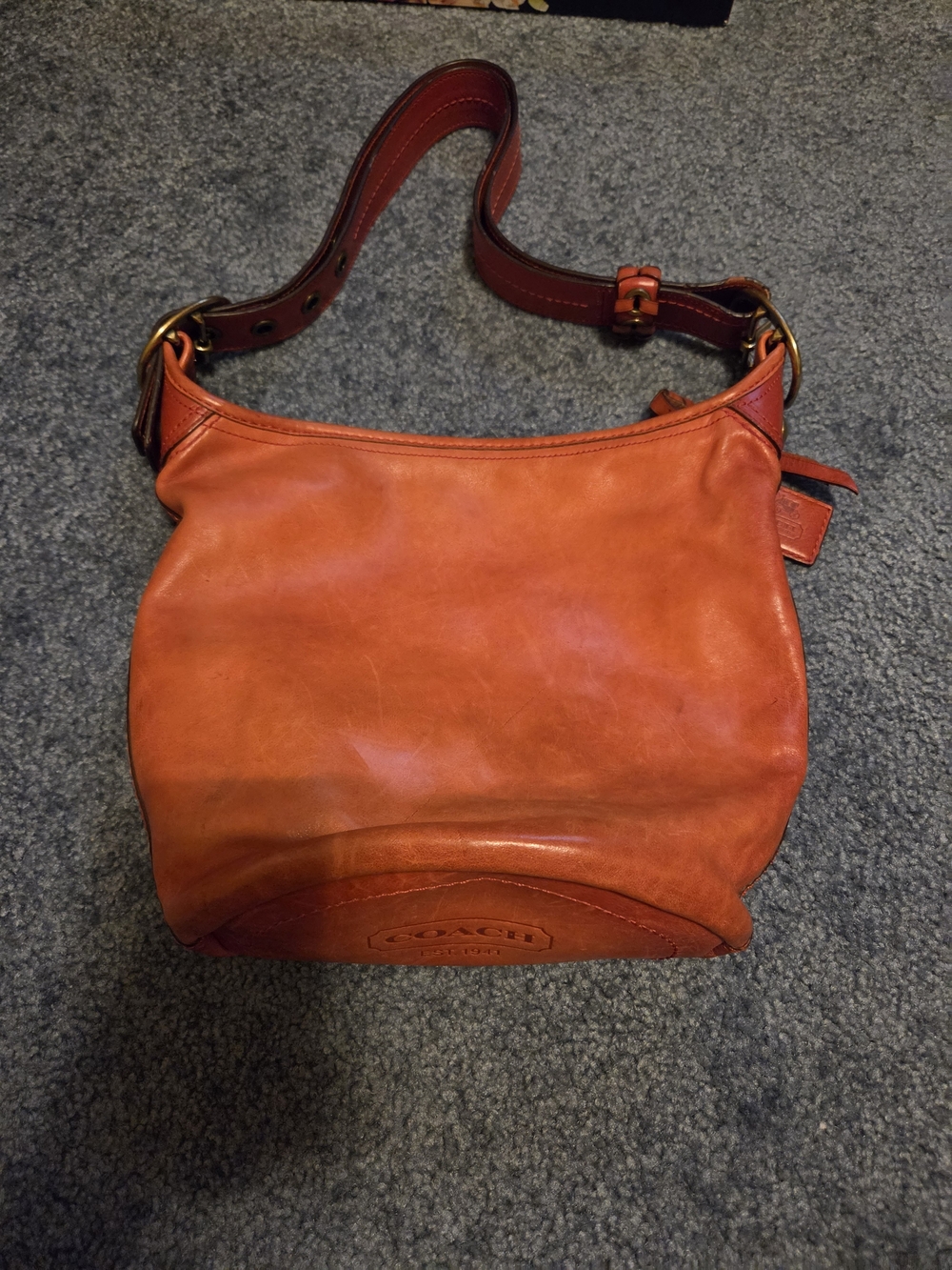 Coach Orange Leather Shoulder Bag